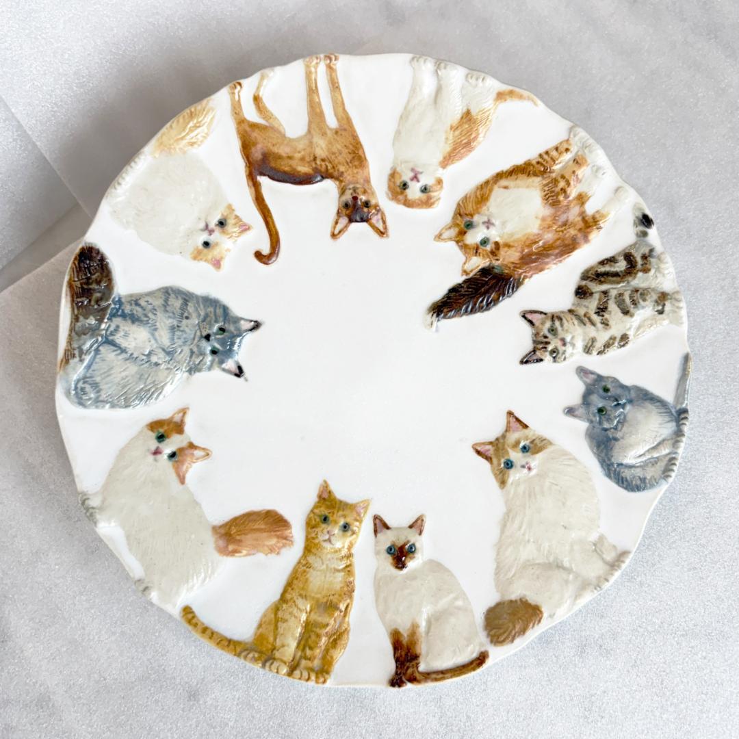 うつわやみたす 猫 ネコ プレート 器 陶器 作家 うつわや みたす