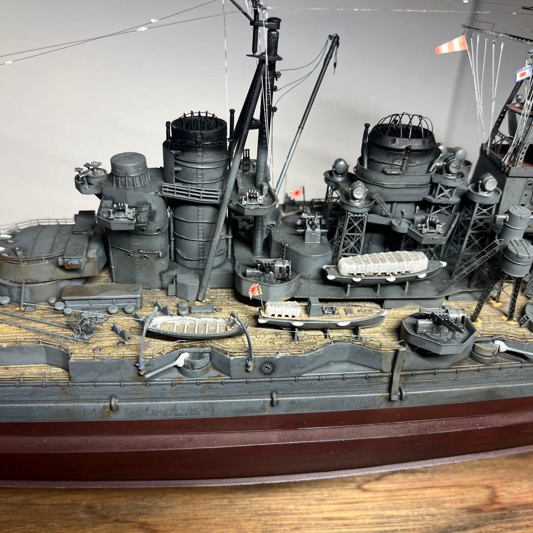 1/350 日本海軍　戦艦榛名　昭和17年時　フルハルモデル　飾り台付き