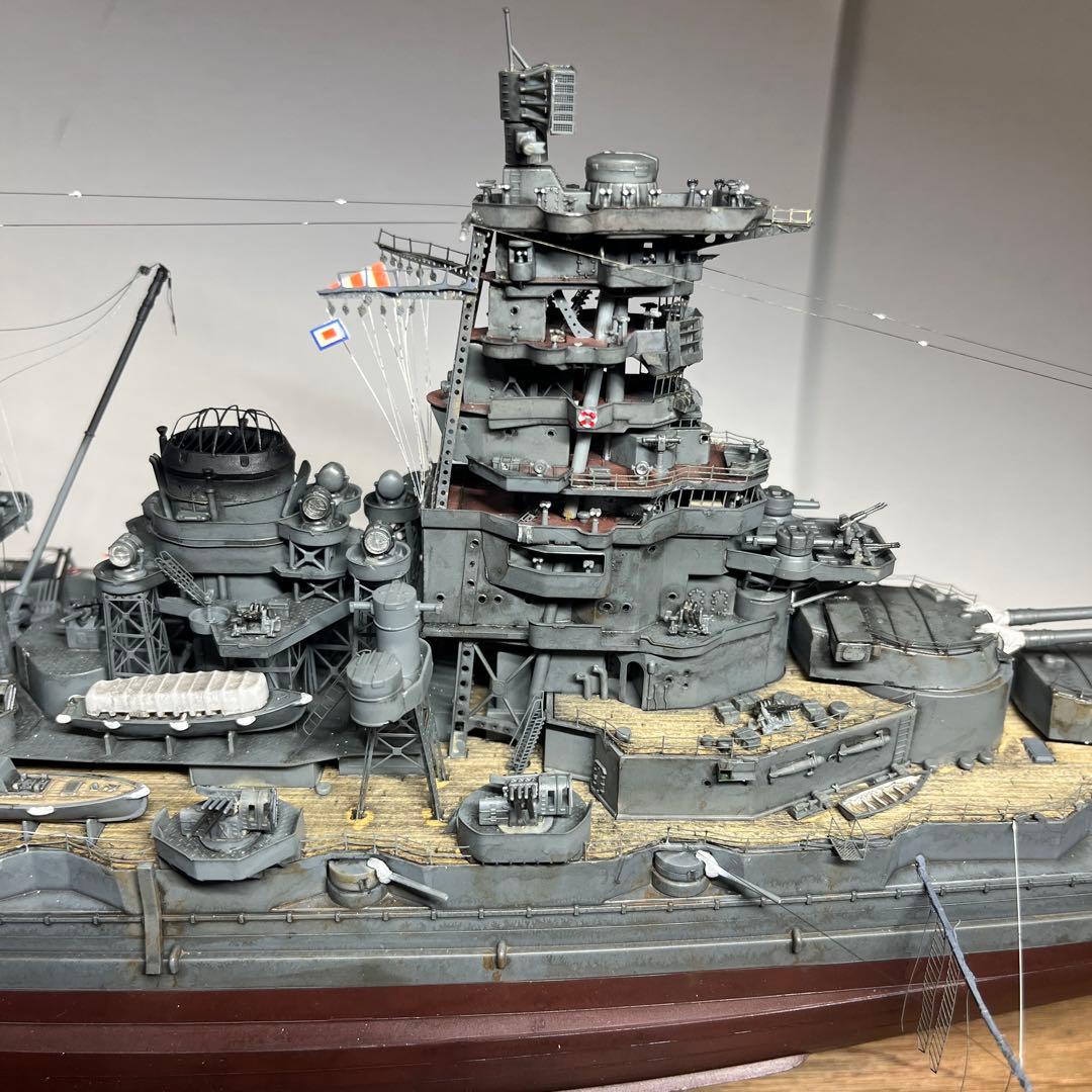 1/350 日本海軍　戦艦榛名　昭和17年時　フルハルモデル　飾り台付き