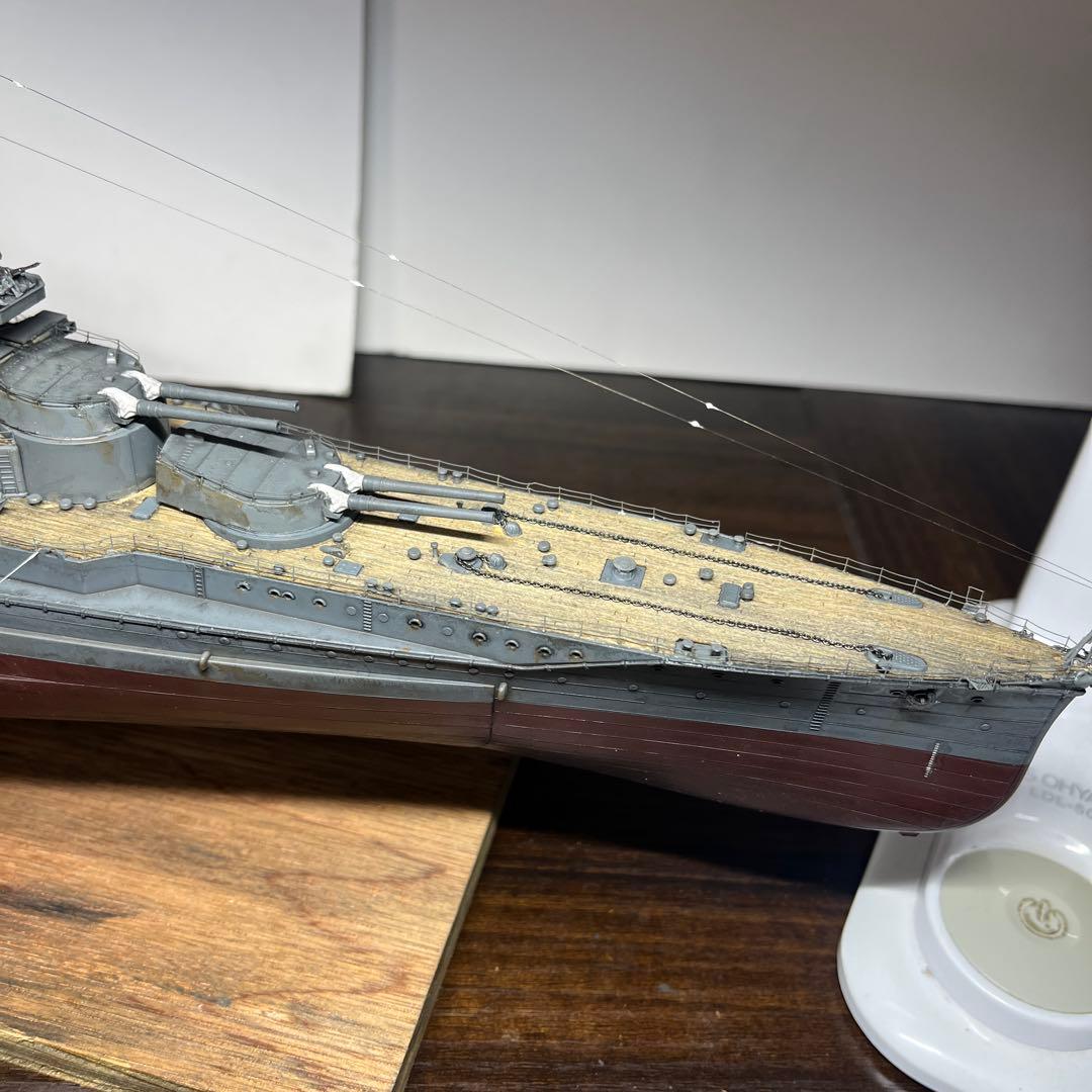 1/350 日本海軍　戦艦榛名　昭和17年時　フルハルモデル　飾り台付き