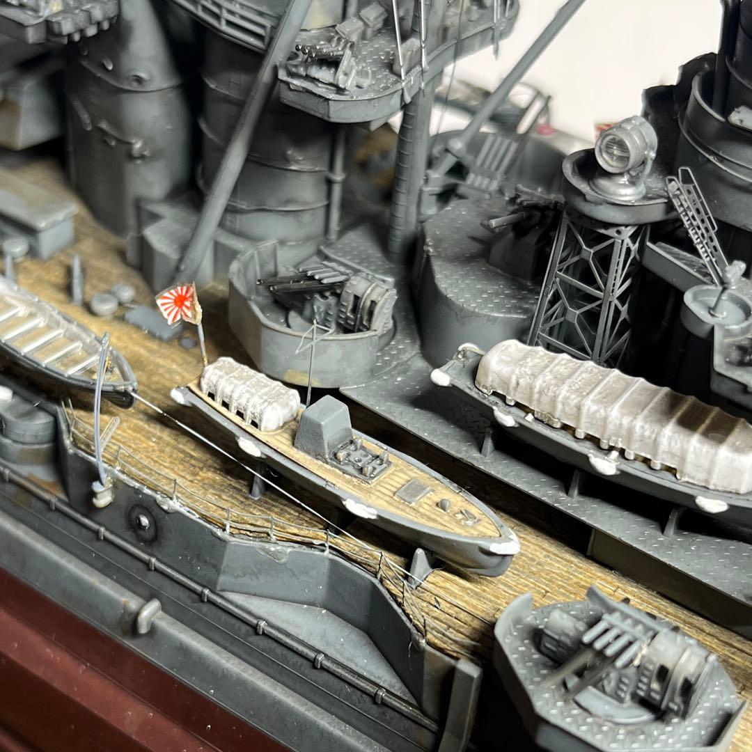 1/350 日本海軍　戦艦榛名　昭和17年時　フルハルモデル　飾り台付き
