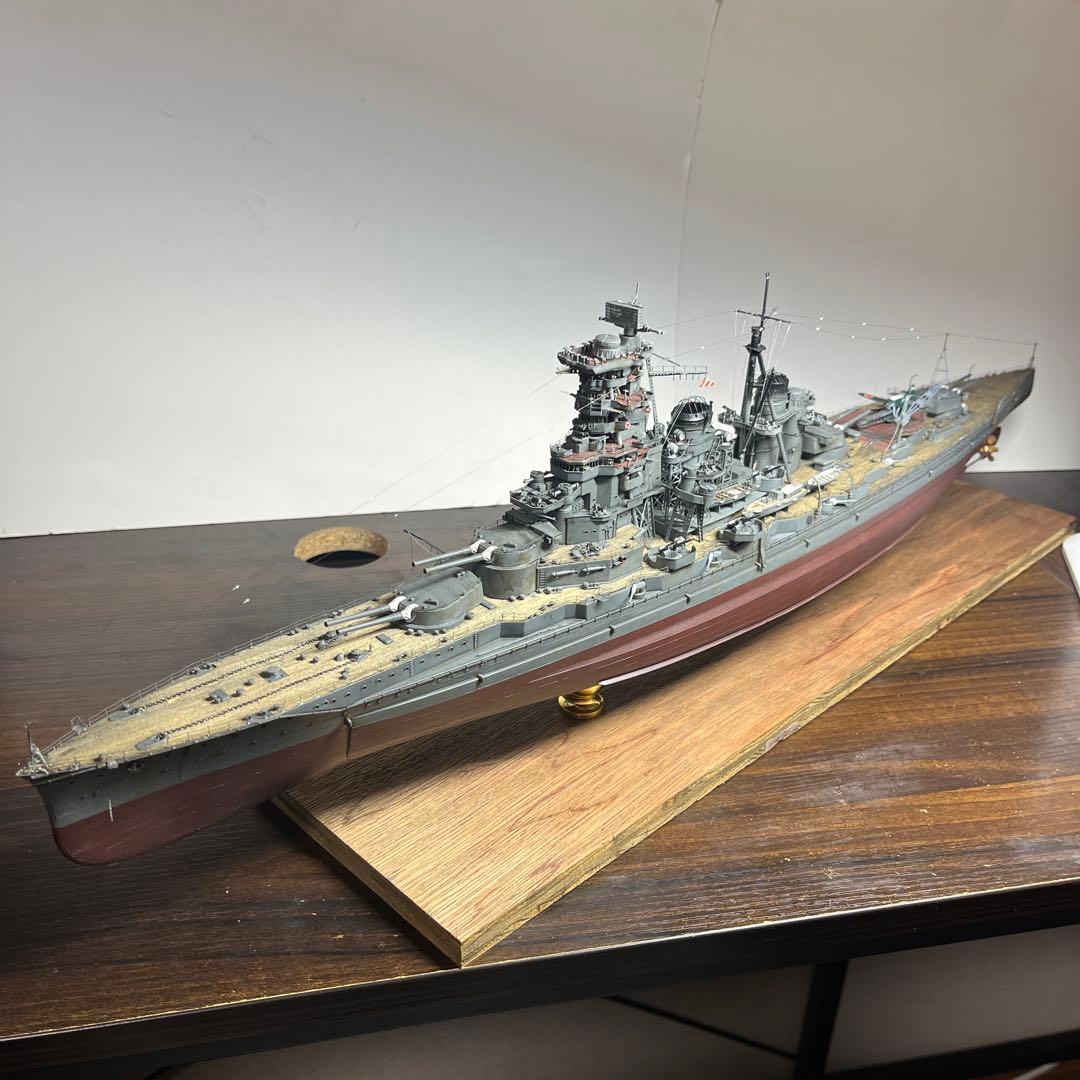 1/350 日本海軍　戦艦榛名　昭和17年時　フルハルモデル　飾り台付き