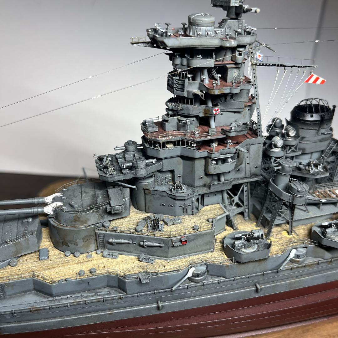 1/350 日本海軍　戦艦榛名　昭和17年時　フルハルモデル　飾り台付き