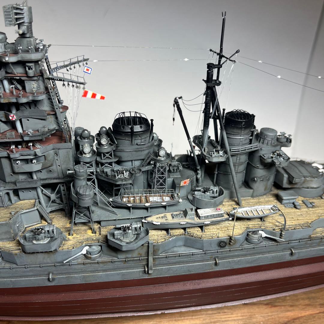1/350 日本海軍　戦艦榛名　昭和17年時　フルハルモデル　飾り台付き