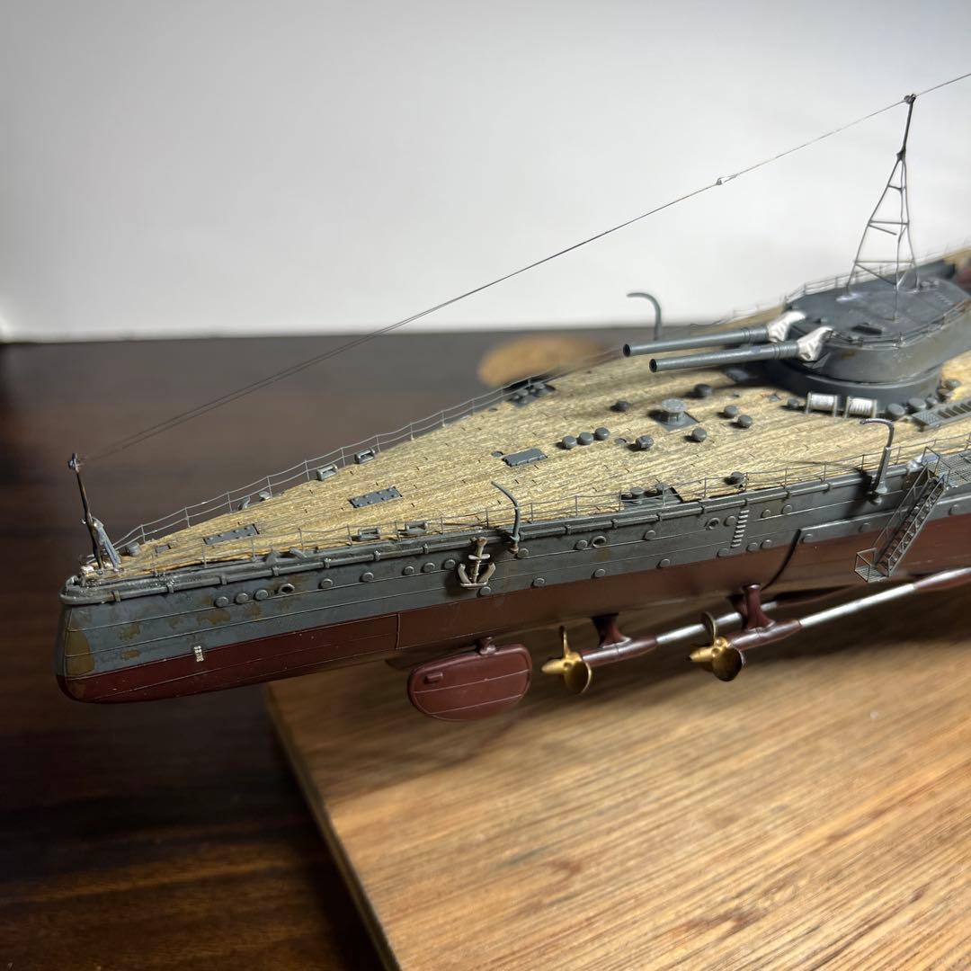 1/350 日本海軍　戦艦榛名　昭和17年時　フルハルモデル　飾り台付き