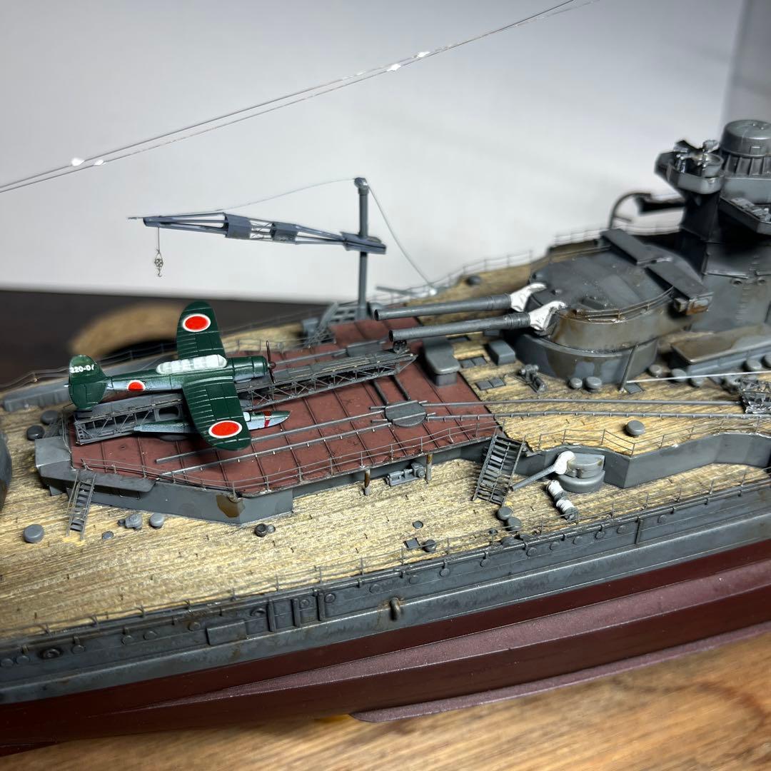 1/350 日本海軍　戦艦榛名　昭和17年時　フルハルモデル　飾り台付き