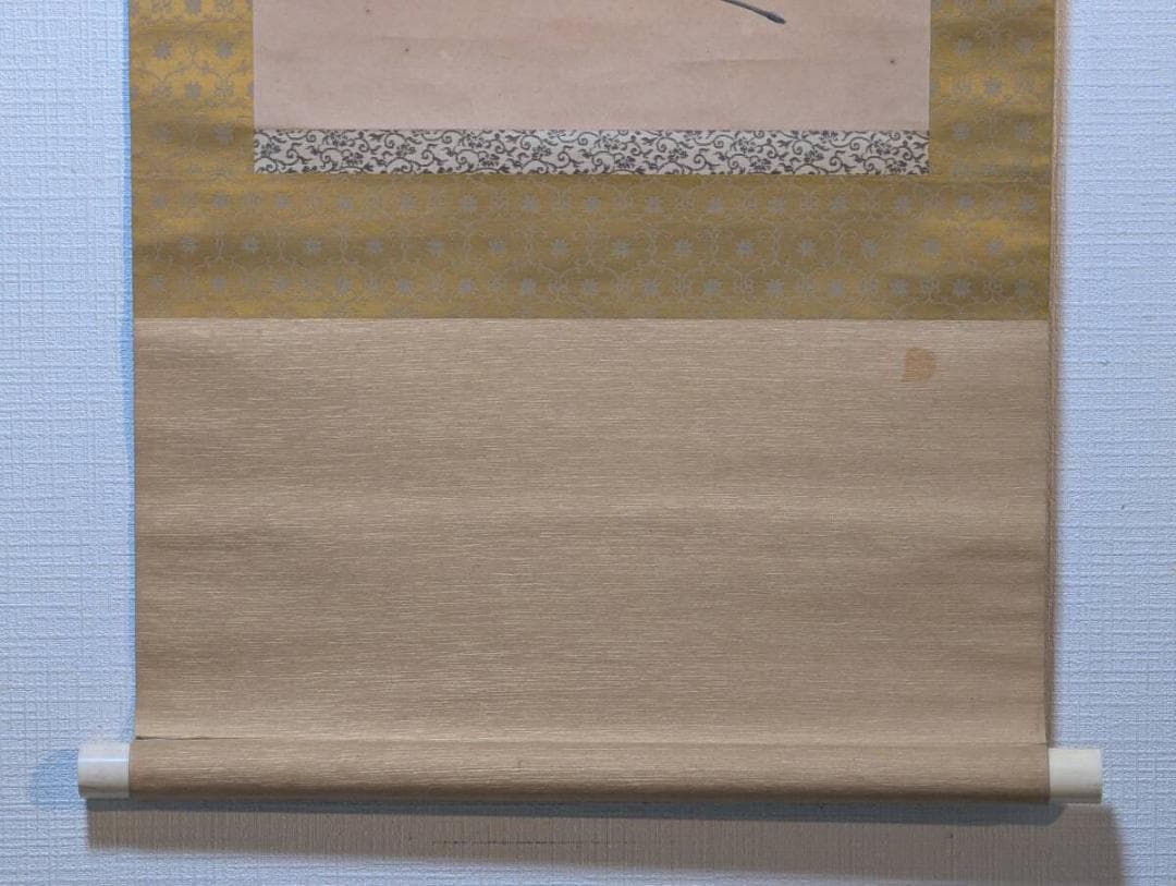 【真作】掛軸　茶道画賛　抹茶碗　茶筅　茶杓図　幽玄な墨彩画　茶道具図　V45