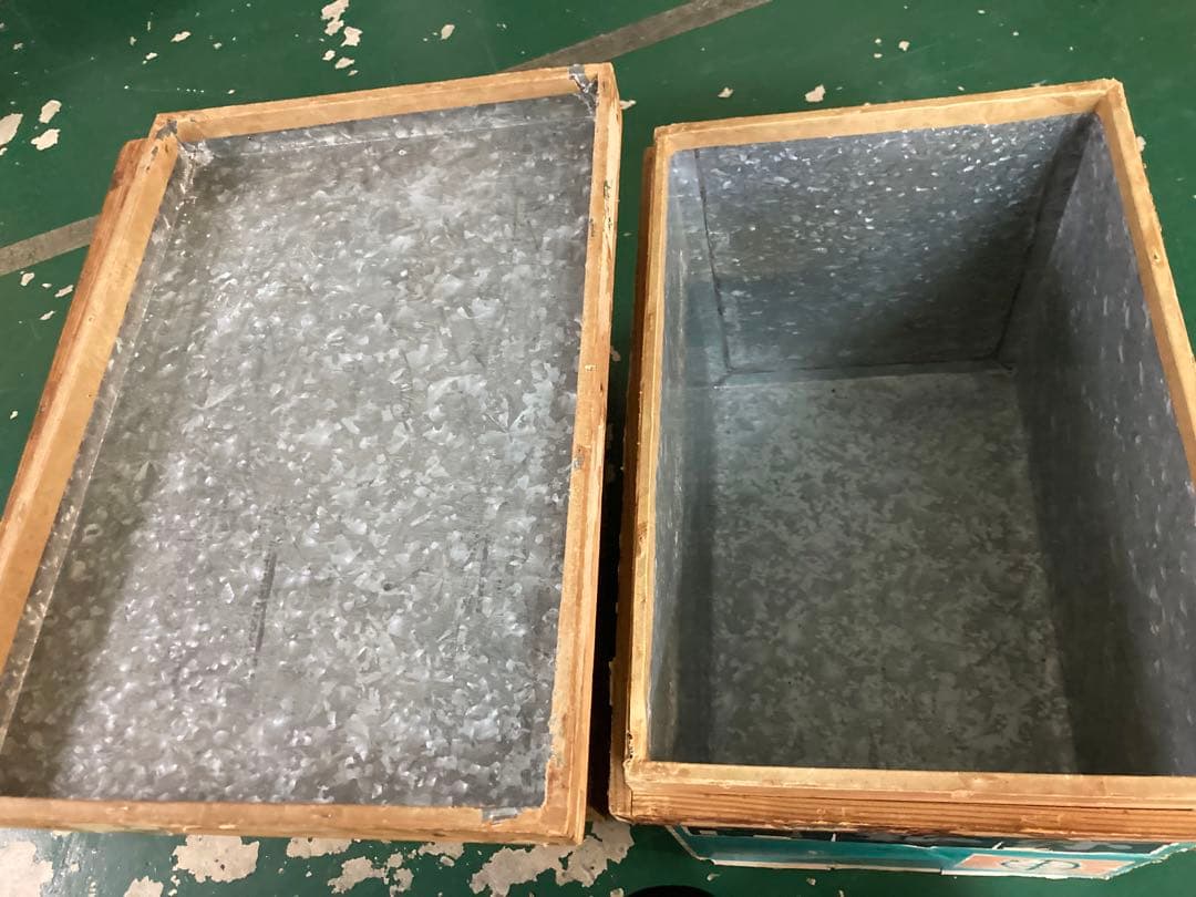 ★伝統的な木製茶箱 2個セット レトロ アンティーク 木箱