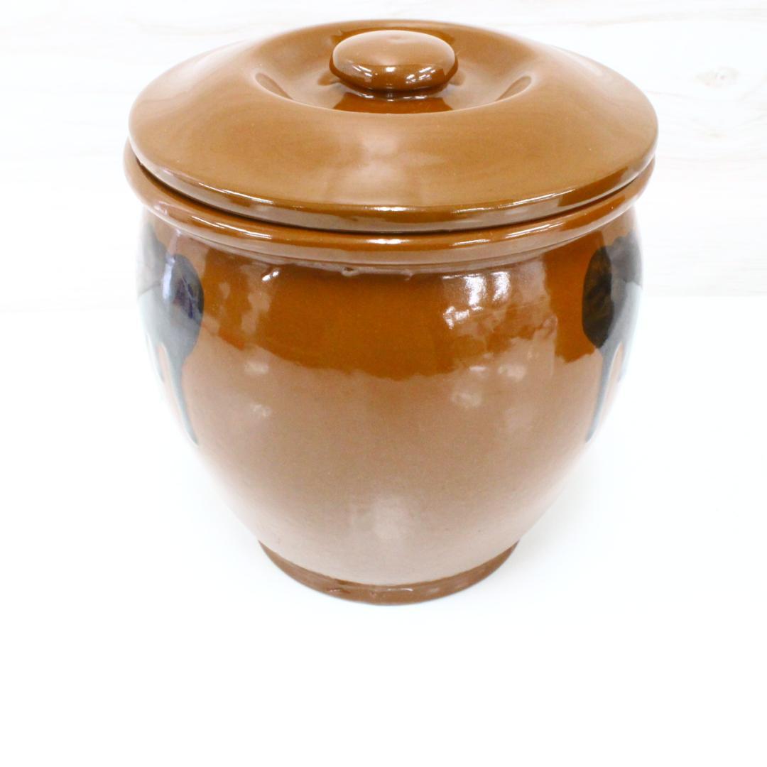 ◇美品 常滑焼 久松窯 切立 陶器瓶 5号＆ミニ瓶0.8号 蓋付き 梅干漬け瓶