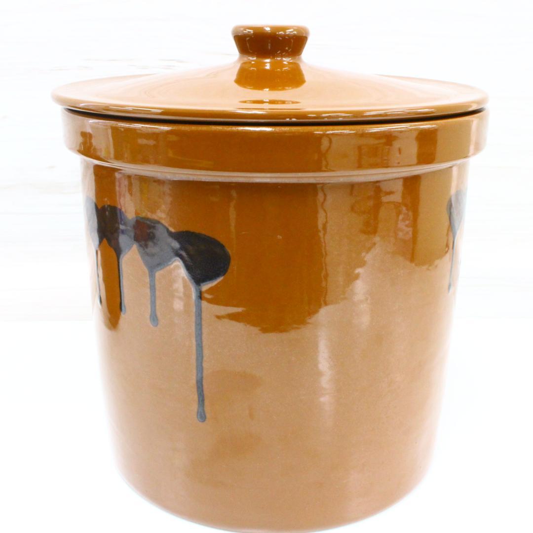 ◇美品 常滑焼 久松窯 切立 陶器瓶 5号＆ミニ瓶0.8号 蓋付き 梅干漬け瓶