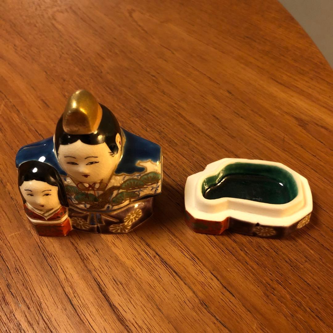香合　雛人形　陶器　宝泉作　立ち雛