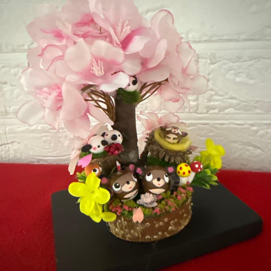 どんぐりアート♡春のオブジェ　(手のひらサイズ)ぽかぽか春一番　お花見オブジェ♡