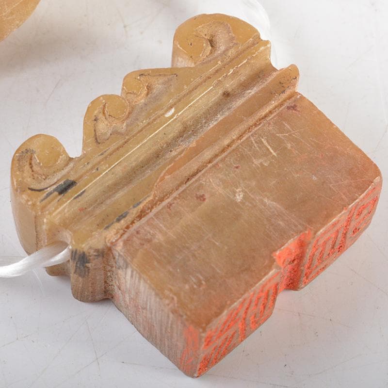 中国　玉石寿山石彫刻　印籠形　印材　書道具　篆刻　V　R6103