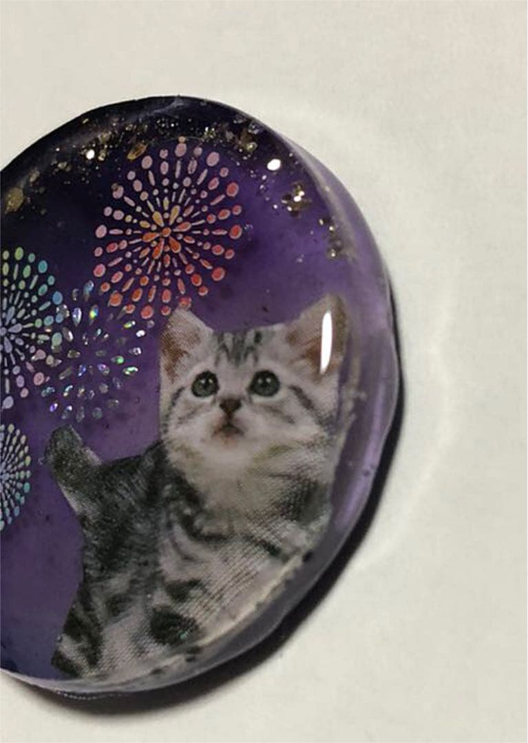 NO.149 レジンヘアゴム　♡おすまし猫ちゃん