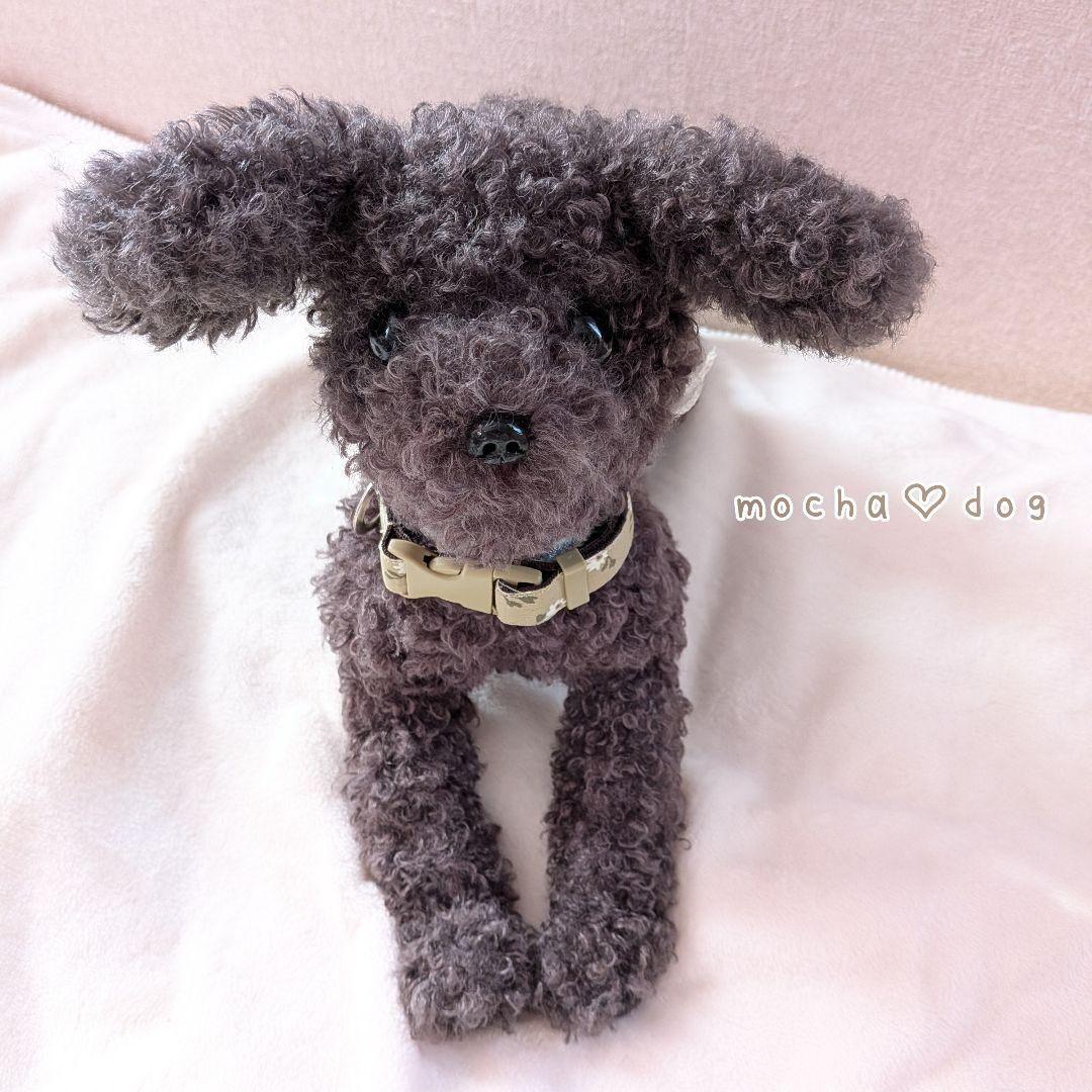 ＊mocha♡dog ＊ プードル(シルバーM)☆ぬいぐるみわんこ 犬