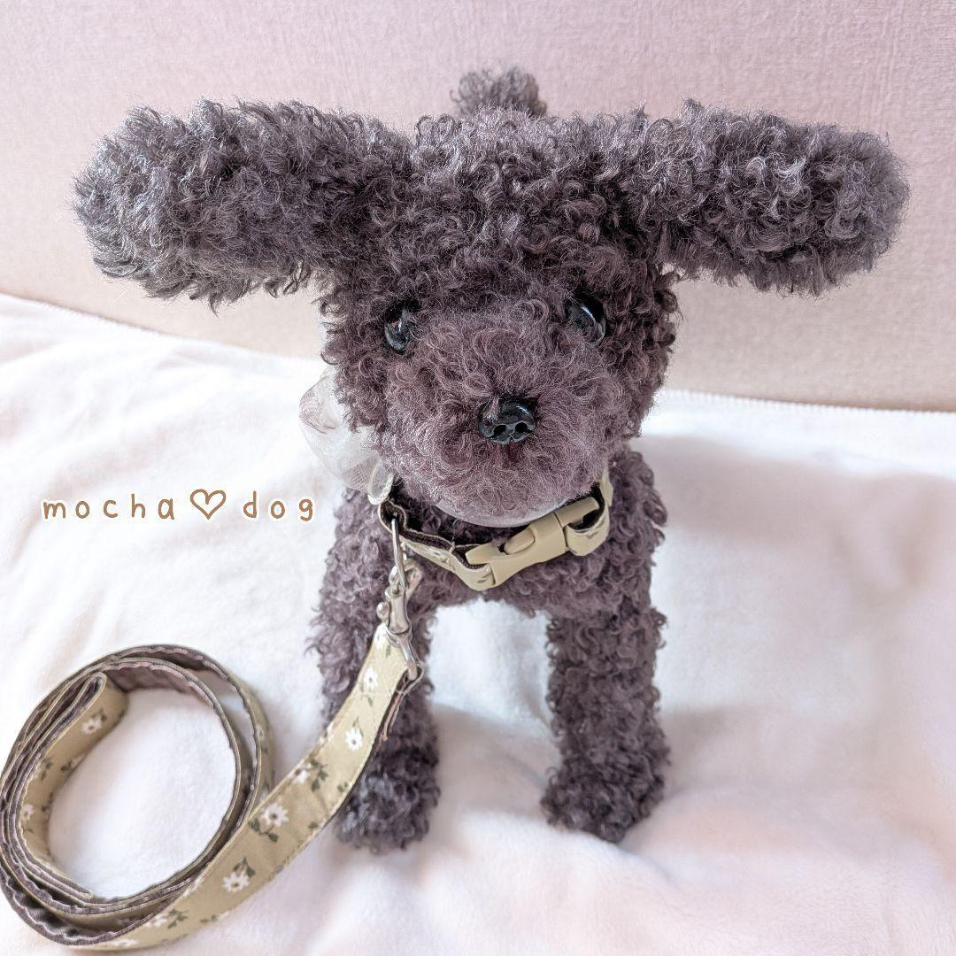 ＊mocha♡dog ＊ プードル(シルバーM)☆ぬいぐるみわんこ 犬