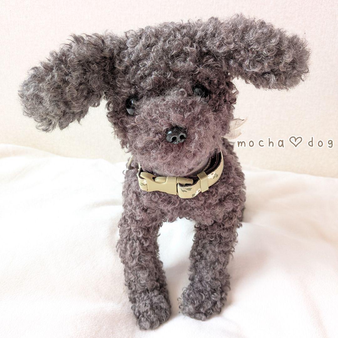 ＊mocha♡dog ＊ プードル(シルバーM)☆ぬいぐるみわんこ 犬