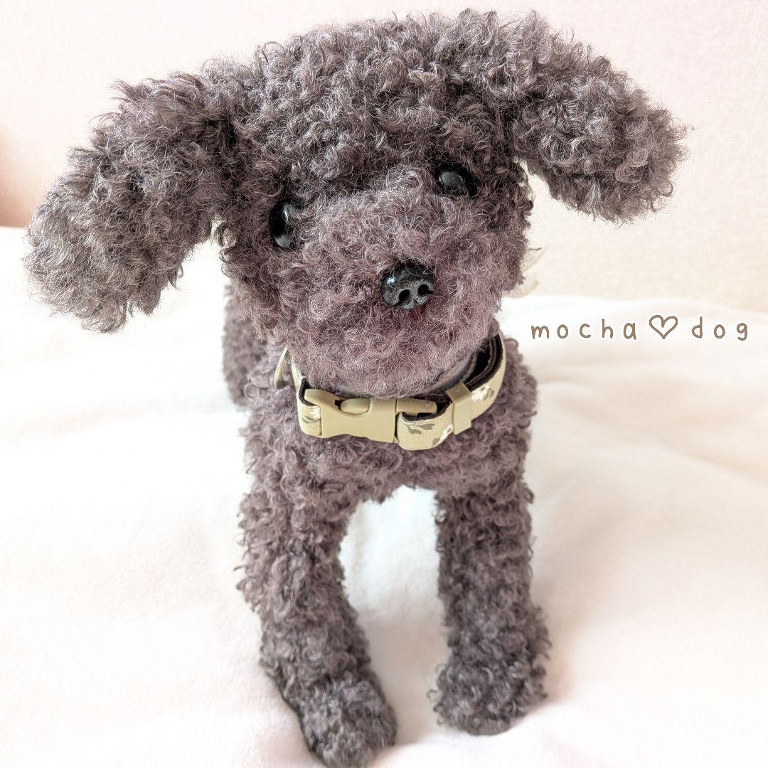 ＊mocha♡dog ＊ プードル(シルバーM)☆ぬいぐるみわんこ 犬