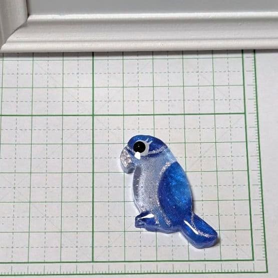 水鏡様　3.24　インコ　レジンヘアゴム　銀青　スノームーン