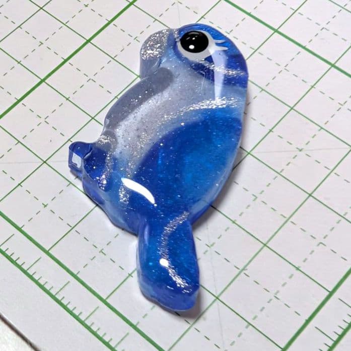 水鏡様　3.24　インコ　レジンヘアゴム　銀青　スノームーン