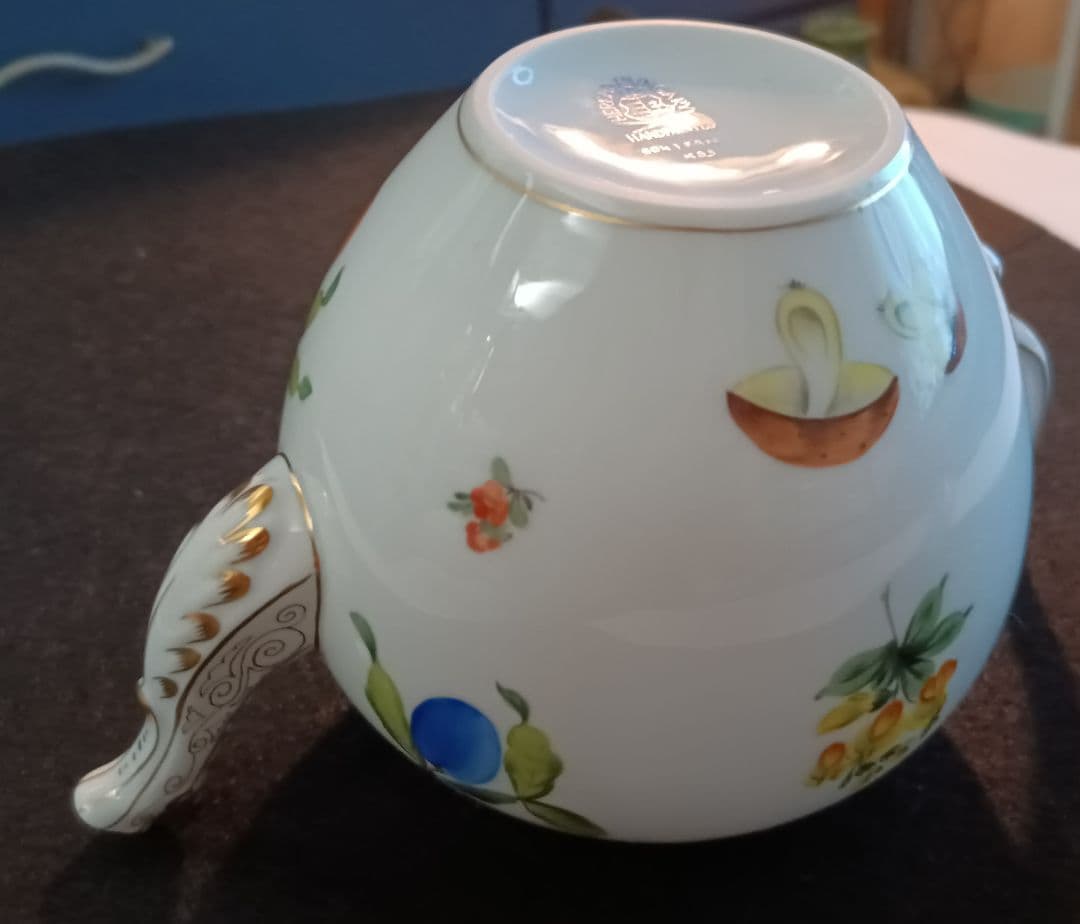 【ヘレンド】HEREND　フルーツエスキース　フラワ　ーポット　果実　チェリー