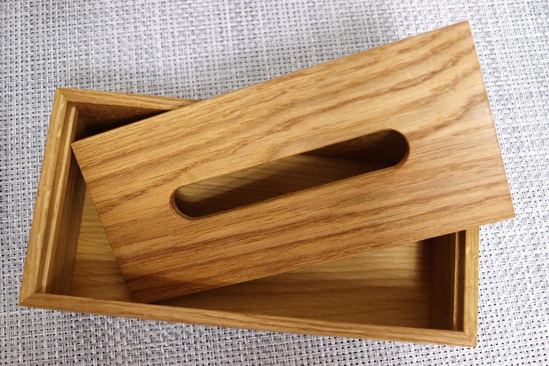 ティッシュボックス オーク 木製 無垢 ティッシュケース