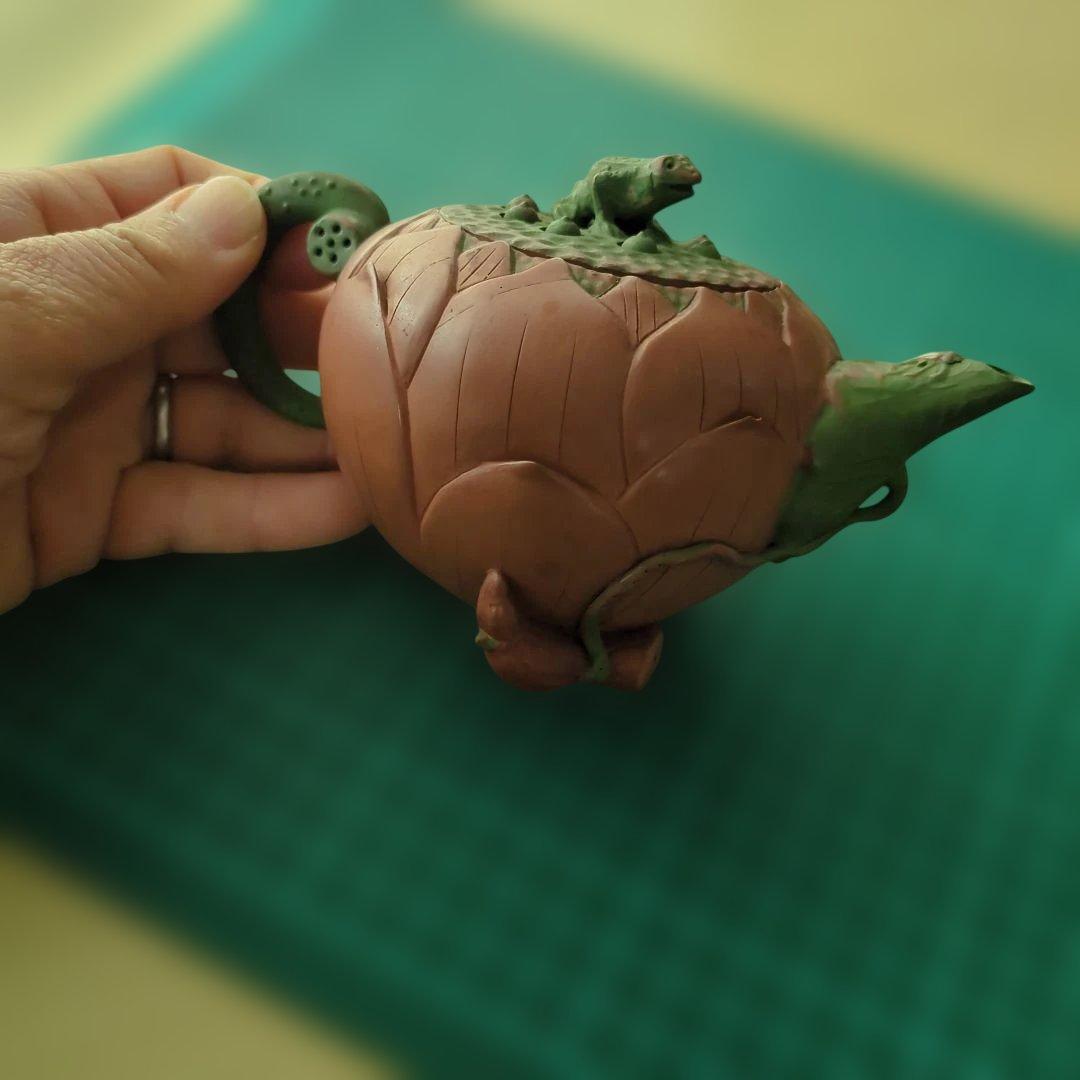 急須　茶道具　かえる　セミ　蓮