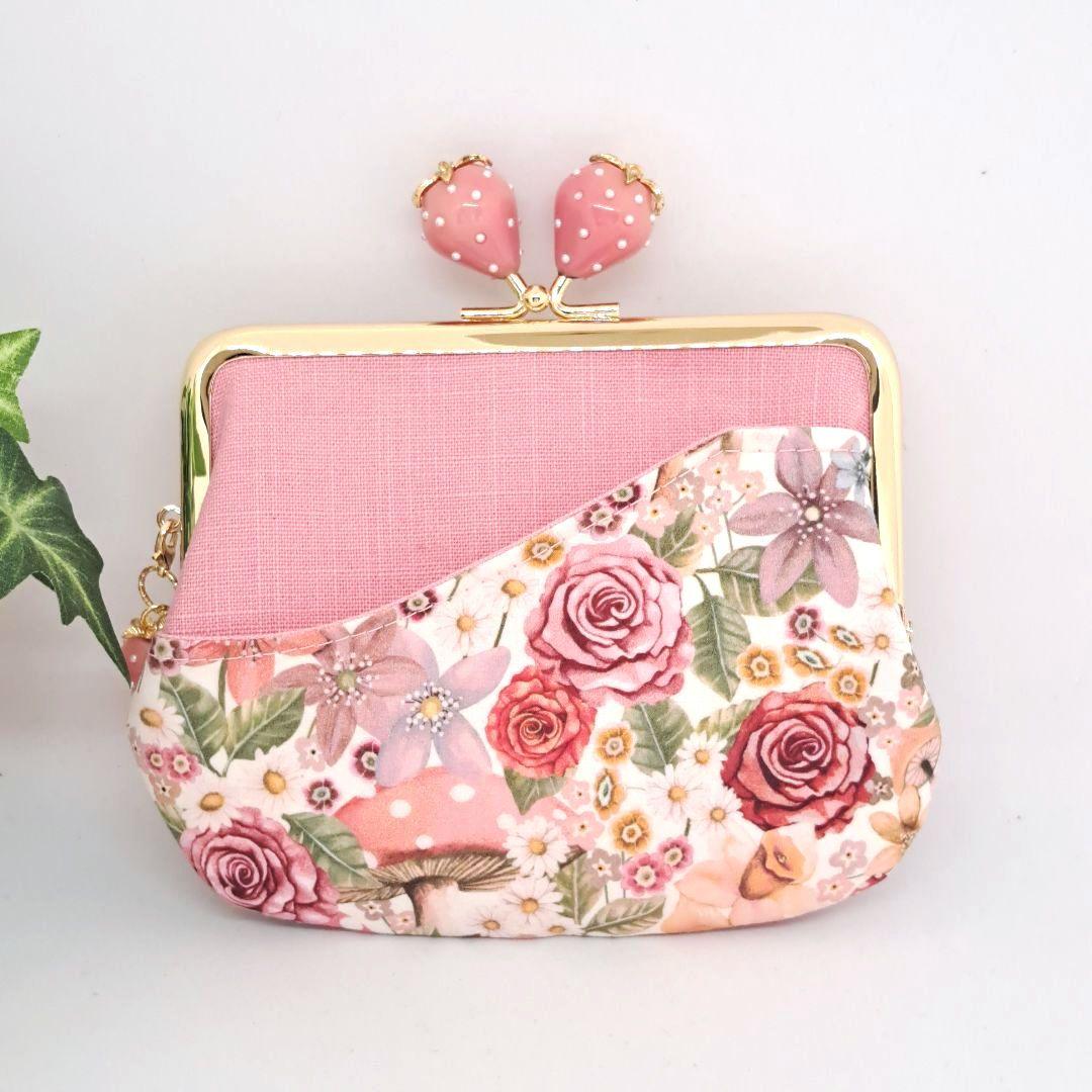 モカ　親子がま口長財布　コスメポーチ　親子がま口3点