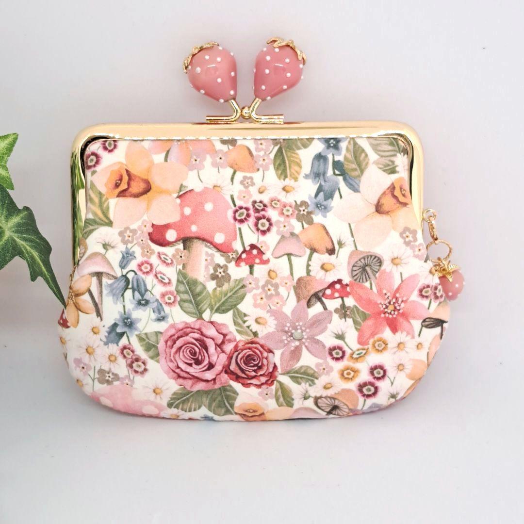 モカ　親子がま口長財布　コスメポーチ　親子がま口3点