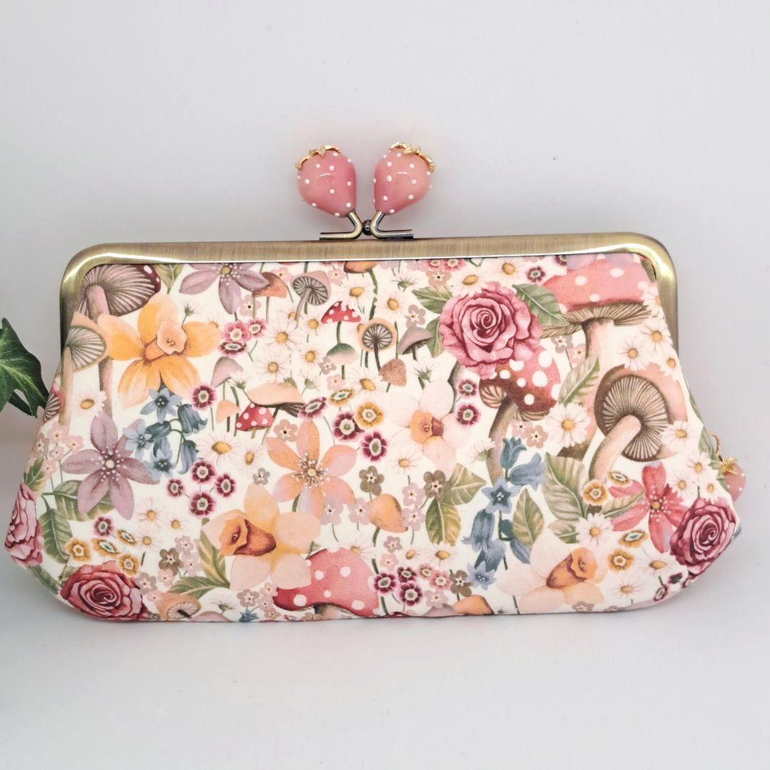 モカ　親子がま口長財布　コスメポーチ　親子がま口3点