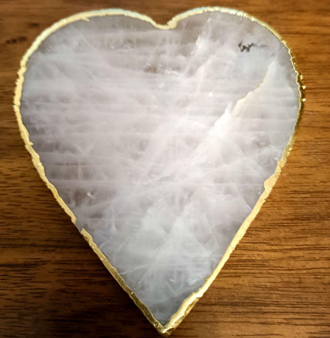 天然石　ハートのカーネリアンとローズクォーツ　２点セット