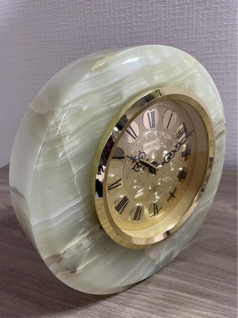 置時計 セイコー（SEIKO QUARTZ クオーツ 天然石 置き時計