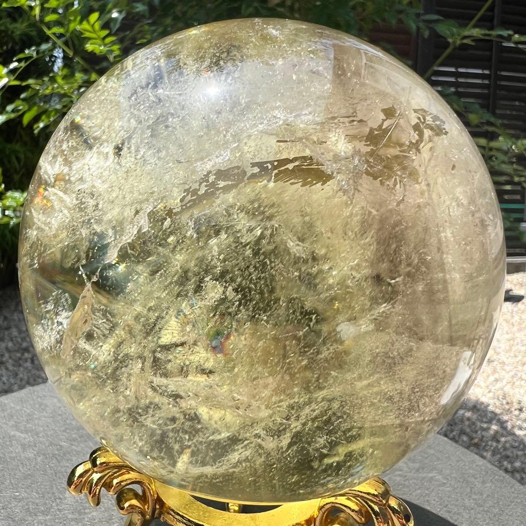 ✳️究極の逸品✨極上品質 美麗黄水晶✨幸運の石✨レインボー シトリン 丸玉 天然石