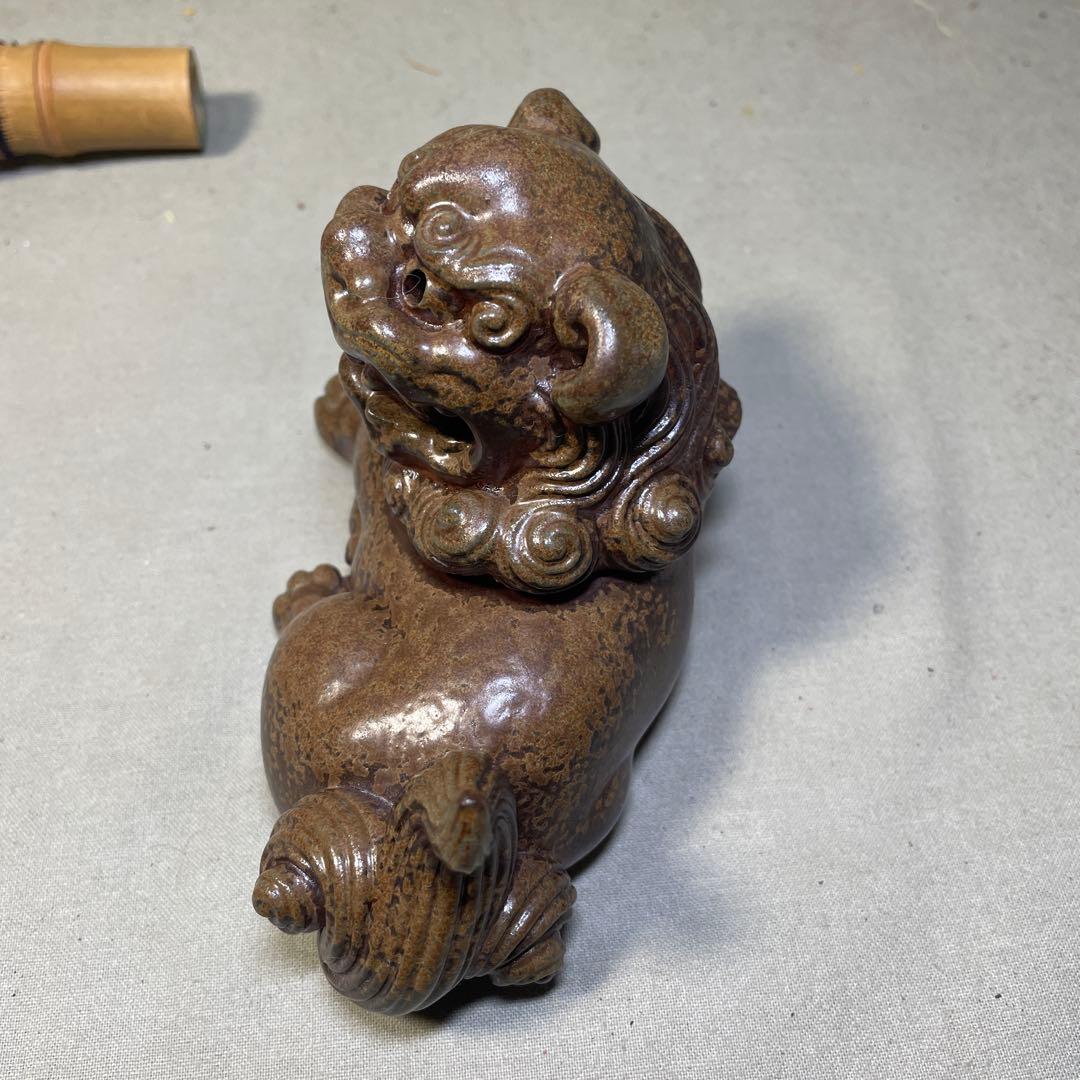 備前焼名工 西村春湖 備前窯獅子香炉
