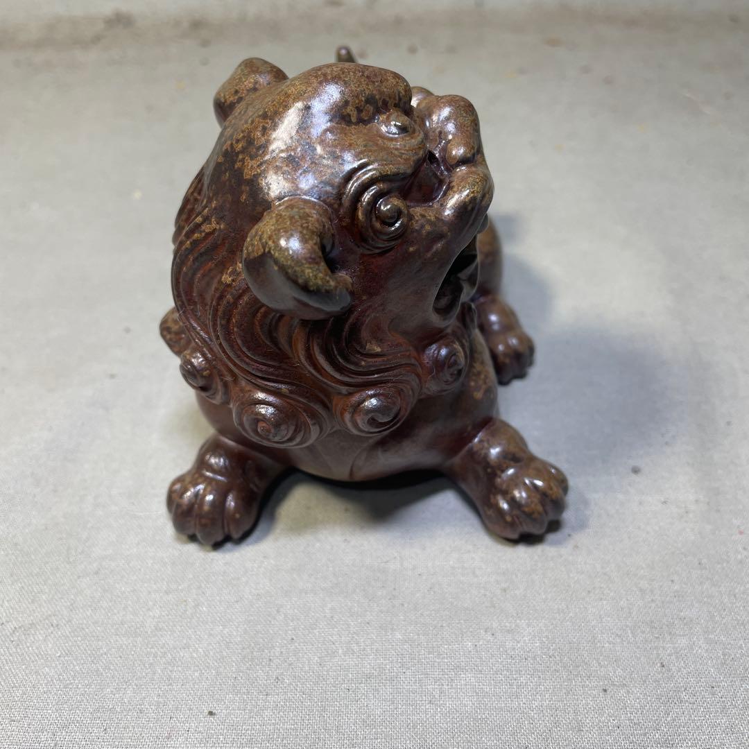 備前焼名工 西村春湖 備前窯獅子香炉