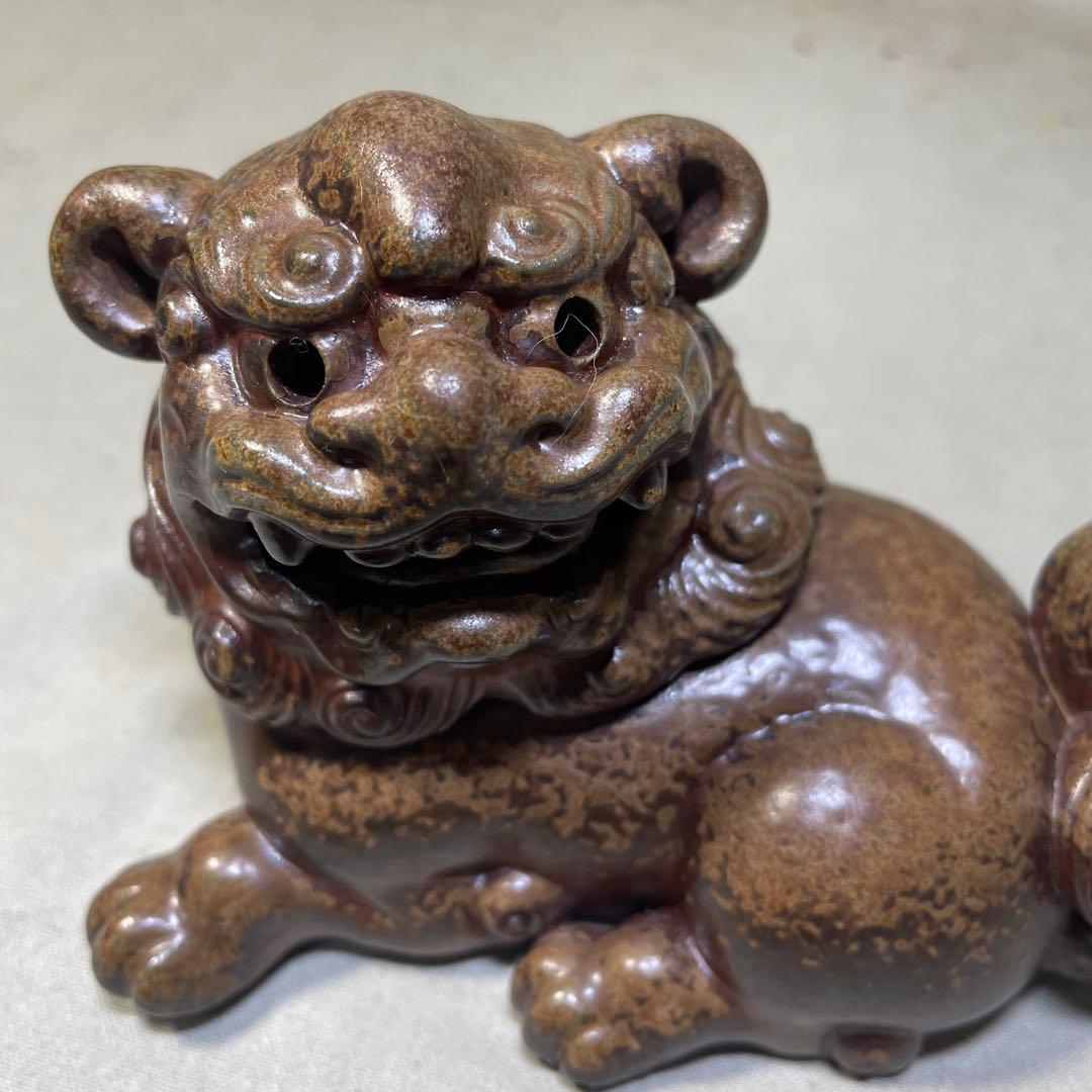 備前焼名工 西村春湖 備前窯獅子香炉