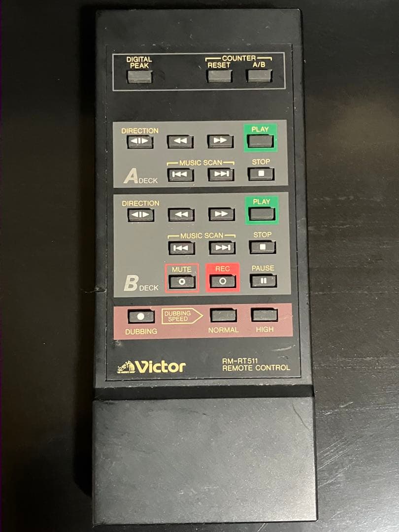 【動作品】Victor TD-W511 ステレオダブルカセットデッキ／リモコン付