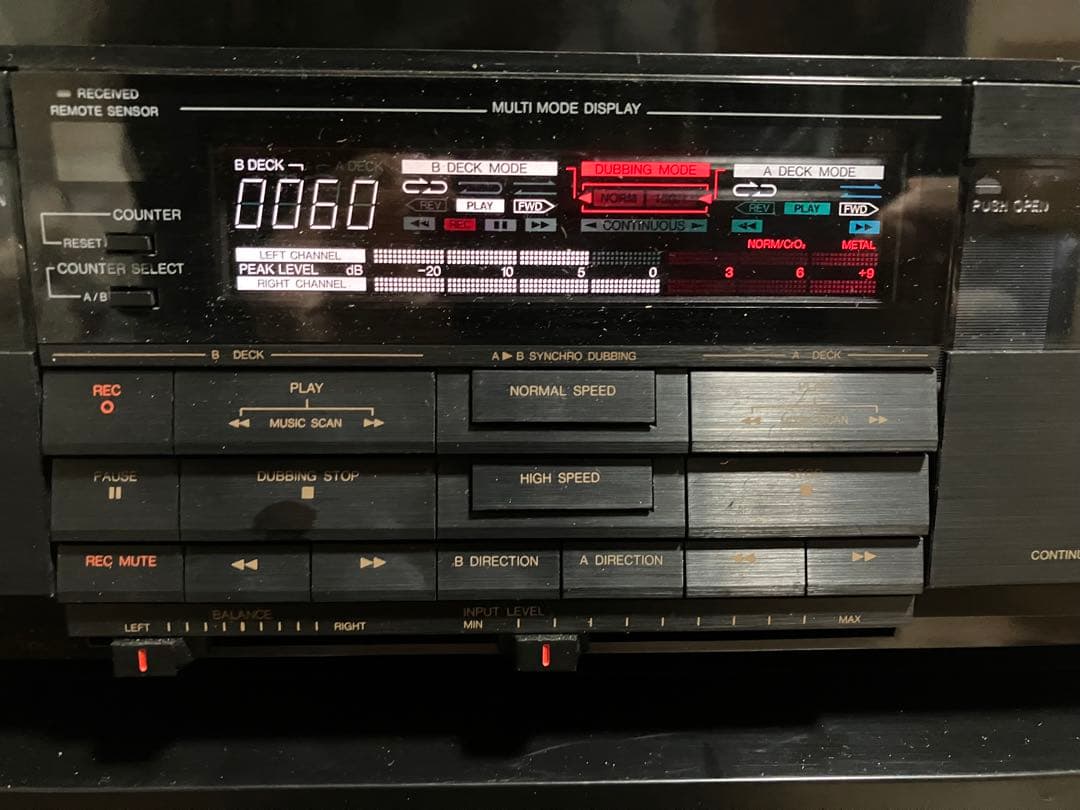 【動作品】Victor TD-W511 ステレオダブルカセットデッキ／リモコン付