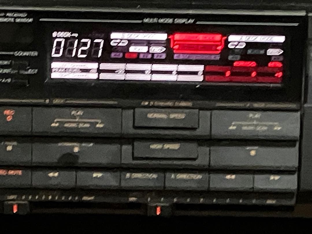 【動作品】Victor TD-W511 ステレオダブルカセットデッキ／リモコン付