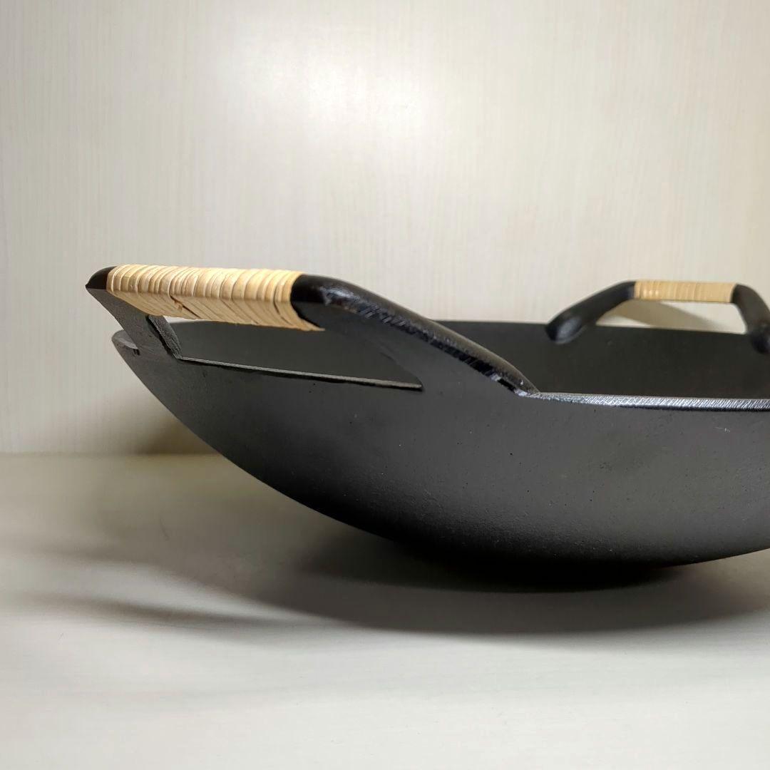 岩手県特産　南部鉄器　盛栄堂　中華鍋　横幅最大約３９センチ