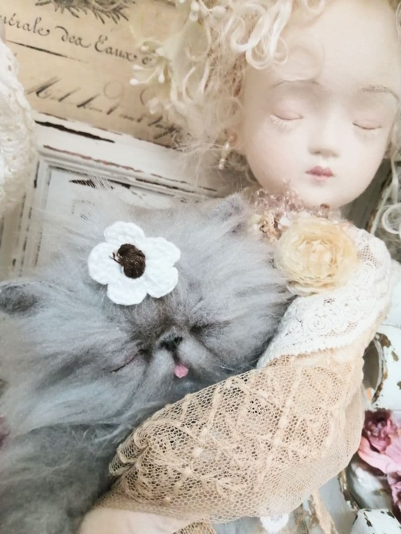 おねむちゃん♡エキゾチック子猫ちゃん♡アートドール♡ぬいぐるみ♡