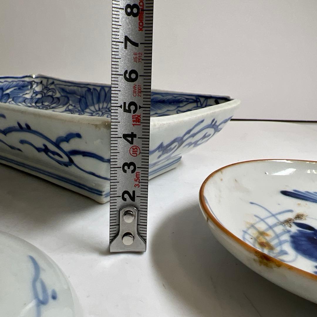 古伊万里　蛸唐草中皿、染付皿等　東Y8-0403④