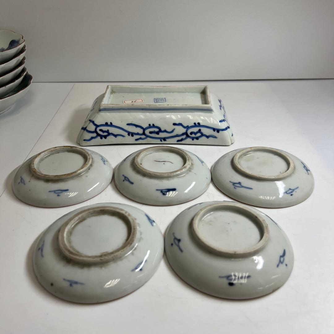 古伊万里　蛸唐草中皿、染付皿等　東Y8-0403④