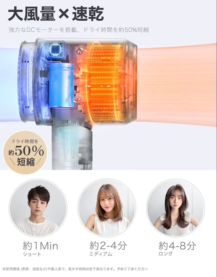 ✨新品✨　ドライヤー 大風量 低騒音 ブラック