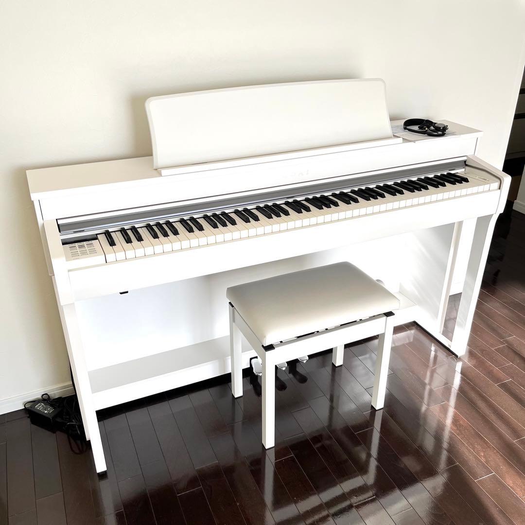 送料込み！【美品】KAWAI CN370GP電子ピアノ 88鍵 カワイ ホワイト