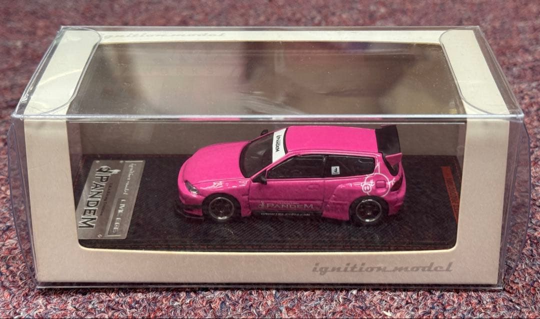 イグニッションモデル 1/64 ホンダ シビック EG6 ピンク色 香港限定