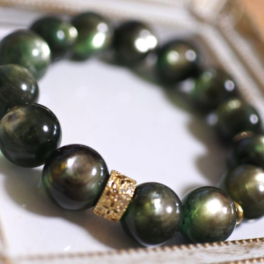✦希少✦高品質グリーンマイカ✦ブレスレット✦天然石✦
