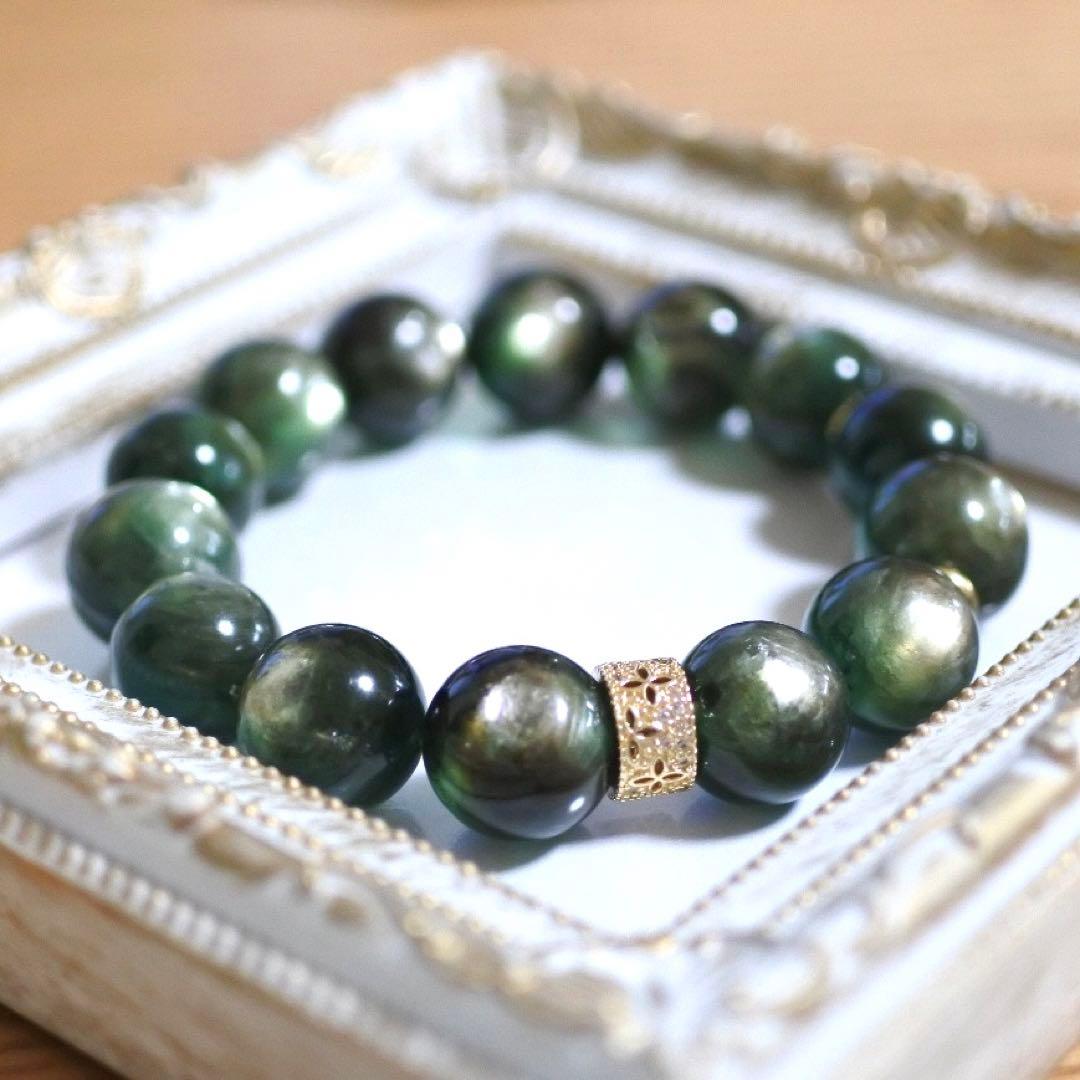 ✦希少✦高品質グリーンマイカ✦ブレスレット✦天然石✦