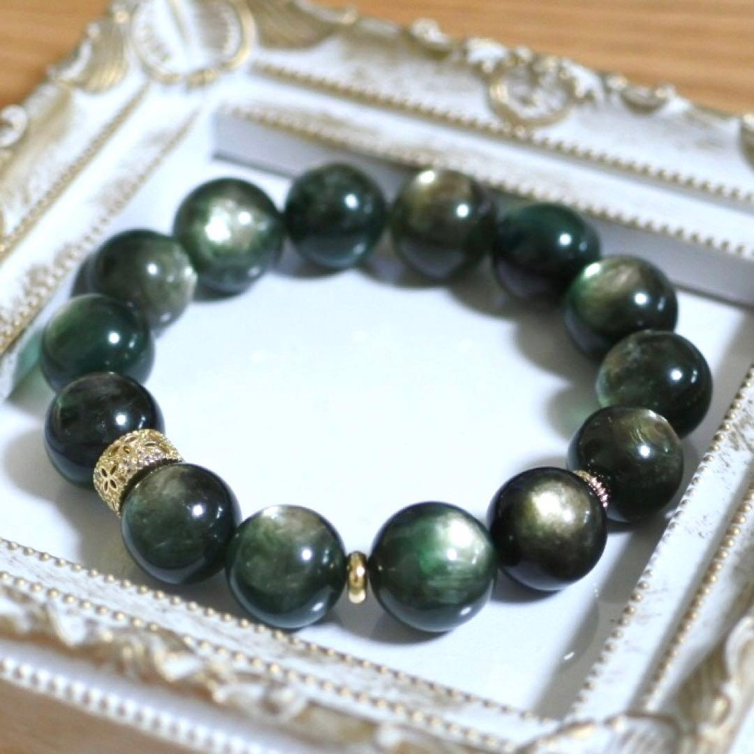 ✦希少✦高品質グリーンマイカ✦ブレスレット✦天然石✦