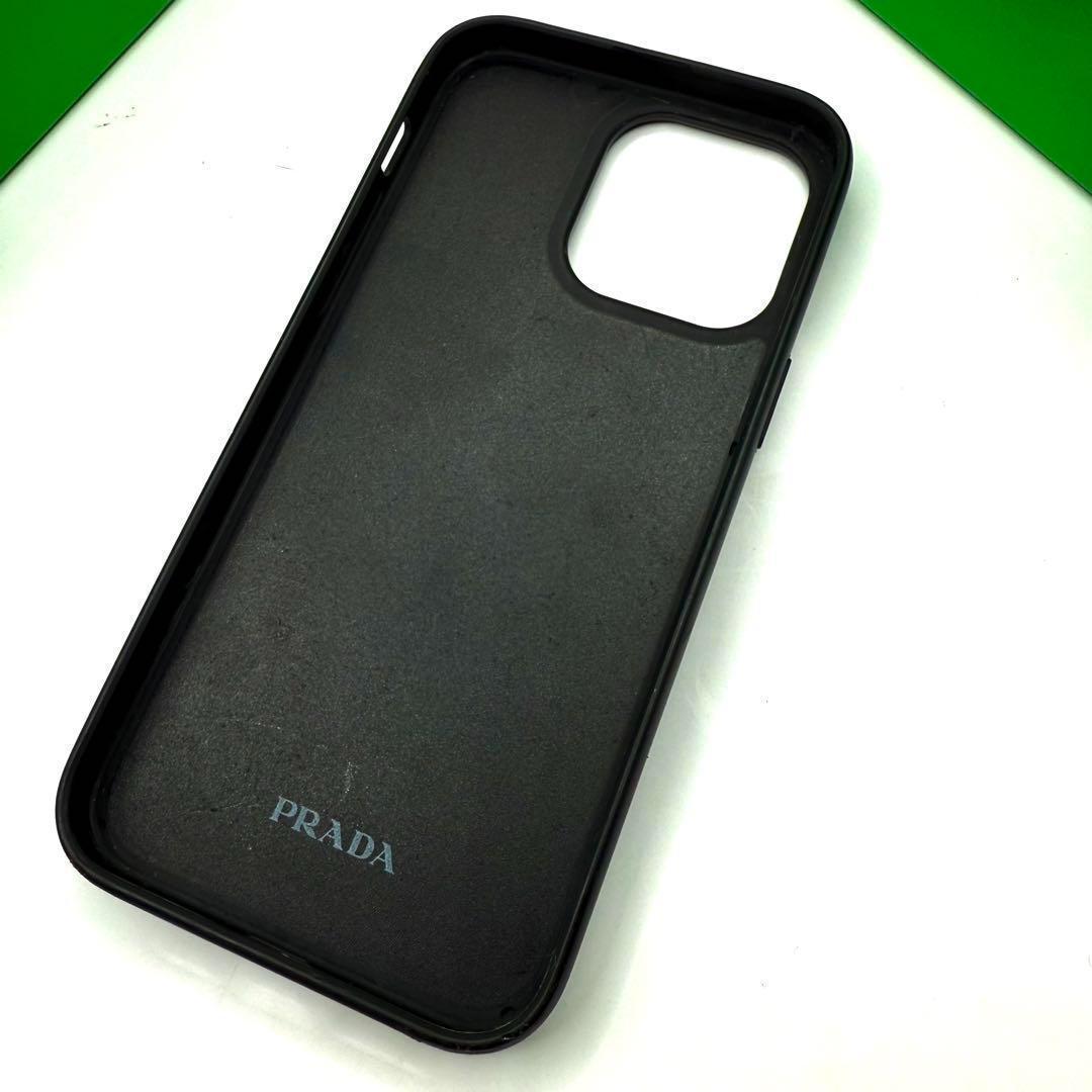 【美品✨】PRADA iPhone14promax スマホケース 三角ロゴ 黒